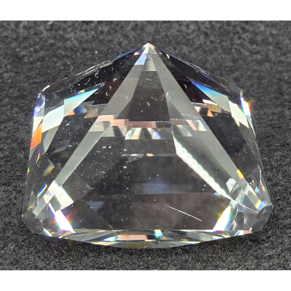 Vtg Oleg Cassini Crystal Paperweight Cut Square Cut Clear 2x1.5" Desk Decor Gift